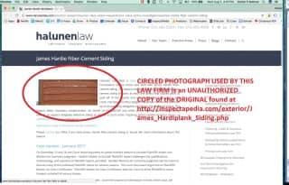 Copyright violation notice to Halunen Law - at InspectApedia.com